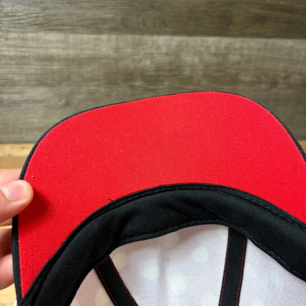 Minnie Mouse Hat Cap Snap Back Youth Red White Bow Ears Polka Dot Disney‎